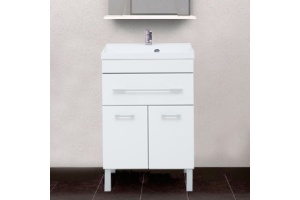 Тумба с раковиной Aquanet Верона 58 белая, 1 ящик, 2 двери