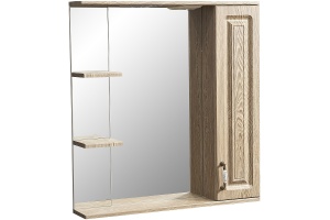 Зеркало-шкаф Stella Polar Кармела 75 R с подсветкой светлое дерево