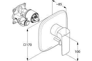 Смеситель для ванны Kludi Ameo хром (416500575) - 2