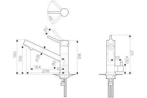 Смеситель Omoikiri Tonami PA для кухонной мойки - 2