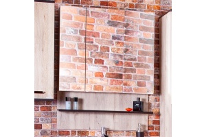 Зеркало-шкаф Бриклаер Карибы 75 дуб кантри, венге