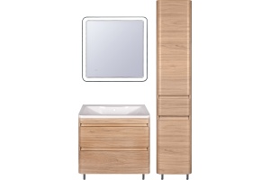 Шкаф-пенал Style Line Атлантика 35 Люкс Plus, с бельевой корзиной, ясень перламутр - 3