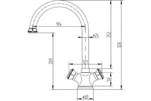 Смеситель Zorg Antic A 2005K-BR для кухонной мойки - 2