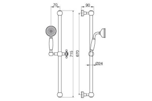 Душевой гарнитур Cezares OLIMP (OLIMP-SD-03/24) - 2