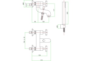 Смеситель для ванны Fiore  хром (25CR0510) - 3