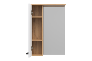 Зеркало-шкаф Misty Крафт 50 левое белое - светлое дерево - 2