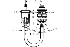 HG 13 159 180 Скрытая часть смесителя для ванны на 2 отв. - 2