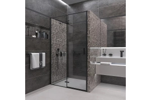 Душевая дверь в нишу Veconi Vianno VN-73B 80 см профиль черный (VN73B-80-01-C4) - 2