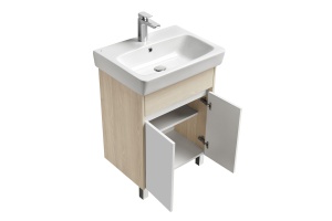 Тумба под раковину напольная Aquaton Верди 60 белый-светлое дерево - 3