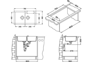 Мойка кухонная Alveus Rock Granital 90 carbon - 3