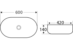 Раковина накладная BelBagno 60 см серый матовый (BB1084-H311) - 3