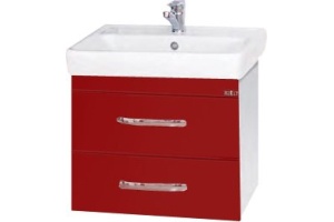 Тумба с раковиной Misty Эмилия 60 подвесная красная