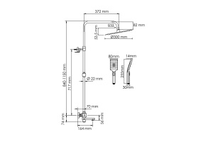 Душевая система WasserKraft 30 с термостатом золото матовый - 3