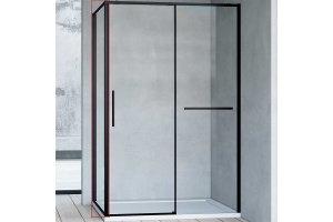 Боковая стенка Vincea Como Soft 80х200 профиль черный стекло прозрачное - 2