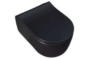 Унитаз подвесной Allen Brau Priority безободковый с сиденьем микролифт черный матовый - 2
