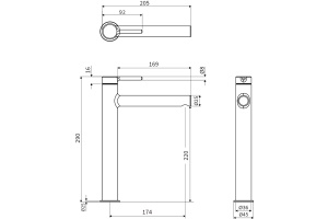 Смеситель для раковины Excellent Pi черный матовый - 3