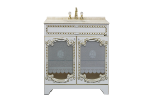 Тумба под раковину Misty Элис 80 белая с золотом