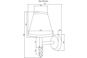Бра Boheme Murano бронза с белым абажуром - 2