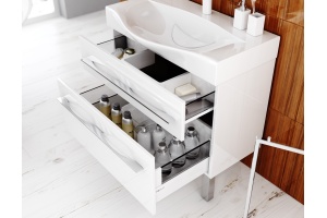 Тумба для комплекта Aqwella 5 stars Milan 100 подвесная, с ящиками - 3
