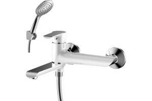 Смеситель для ванны Rossinka  белый, хром (W35-33)