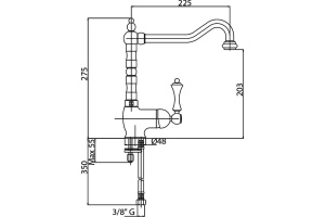 Смеситель для кухонной мойки Cezares MARGOT бронза (MARGOT-LLM2-02-Bi) - 2