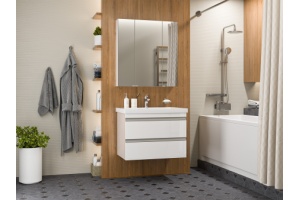 Тумба под раковину Misty Ингрид 75 белая глянцевая - 3