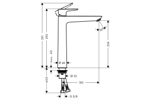 Смеситель для раковины Hansgrohe  хром (71717000) - 2