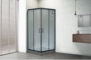 Душевой уголок Royal Bath HPD 115x115 профиль черный стекло матовое - 2