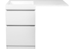 Тумба с раковиной Style Line Даллас 115 Люкс Plus напольная, белая - 3