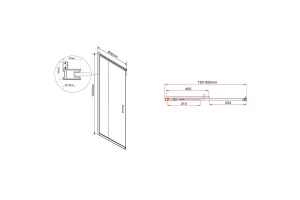 Душевая дверь в нишу Vincea Garda 80х190 профиль черный стекло тонированное - 3