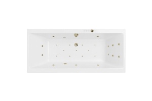 Акриловая ванна Excellent Pryzmat Slim 160x75 белая бронза с гидромассажем