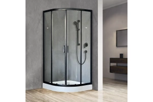 Душевой уголок Royal Bath HK 100x100 профиль черный стекло прозрачное - 2