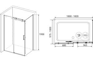 Душевой уголок RGW Tornado TO-44-1 180х100 профиль хром стекло прозрачное - 3