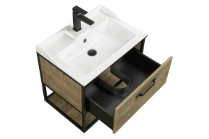 Тумба с раковиной Фабиа 65 Aquaton Лофт Фабрик 65 темное дерево - 3