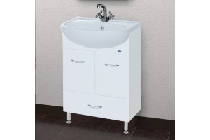 Тумба с раковиной Bellezza Уют 55 с нижним ящиком белая