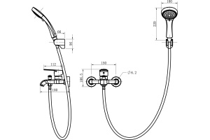 Смеситель для ванны с душем STWORKI WFT6029-2 - 2