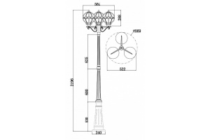 Садово-парковый светильник Maytoni Via O023FL-03G - 2