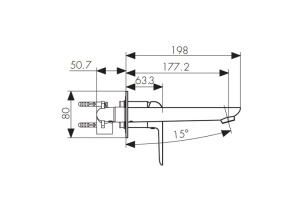 Смеситель Kaiser Glory 69311 С ВНУТРЕННЕЙ ЧАСТЬЮ, для раковины - 2