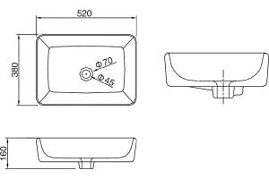 Раковина на столешницу  SSWW CL 3153 белая - 2