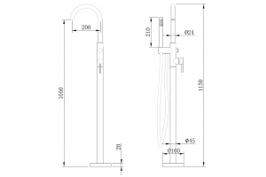 Смеситель для ванны напольный Abber Wasser Kreis розовое золото - 3