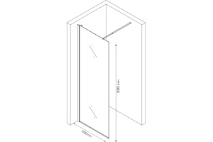 Душевая перегородка Berges Wasserhaus Sky 100x200, профиль хром сильвер 064003 - 3