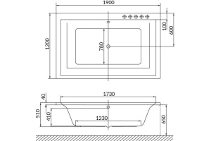Акриловая ванна Excellent Crown Lux 190x120 - 2