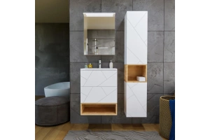 Зеркало-шкаф Бриклаер Кристалл 56 белое (4627125415982) - 2