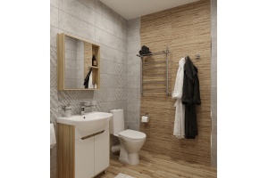 Мебель для ванной DIWO Углич 60 в скандинавском стиле, белый, под дерево - 3