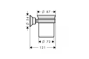 AX Montreux Стакан подвесной, материал: фарфор/металл, цвет: хром - 2