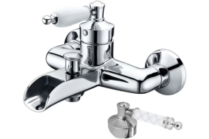 Смеситель для ванны Boheme Vogue хром с белым