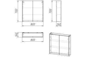 Зеркало-шкаф Stella Polar Кибэла 80 серый - 3
