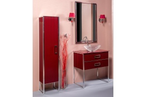 Шкаф-пенал Armadi Art Monaco L бордо глянец - хром - 3