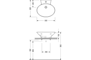 Раковина Serel CH01 55x52 - 2