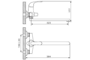 Смеситель для ванны Gappo Hanm G2235 - 2